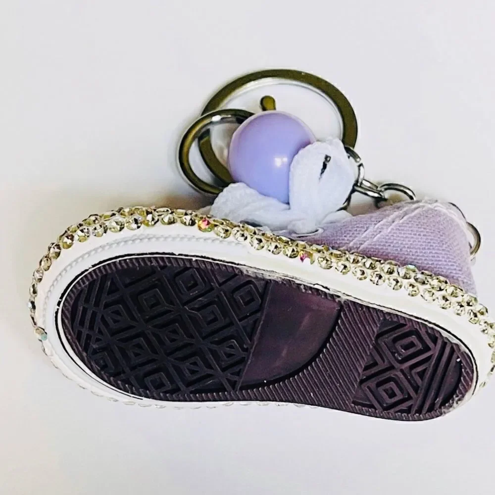 Lavender Sparkly Shoe Keychain